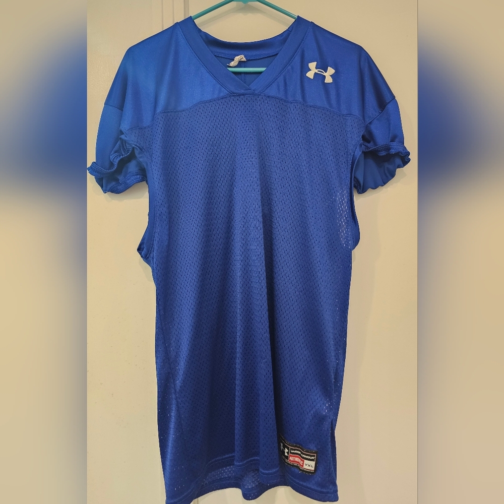 Under Armour Boys Blue Mesh Football Practice Jersey